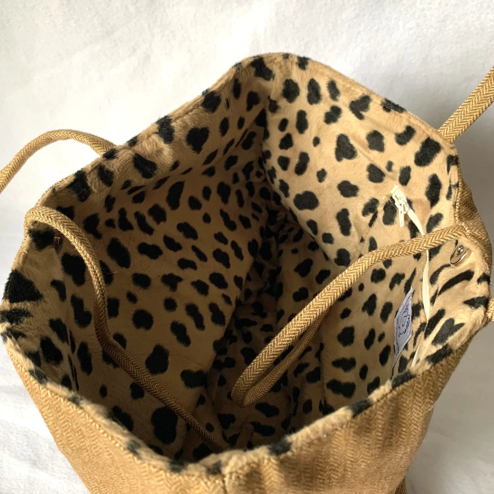 Alexia Hollinger Paris Designer Tote Handbag – Leopard Print Interior, Magnetic Closure