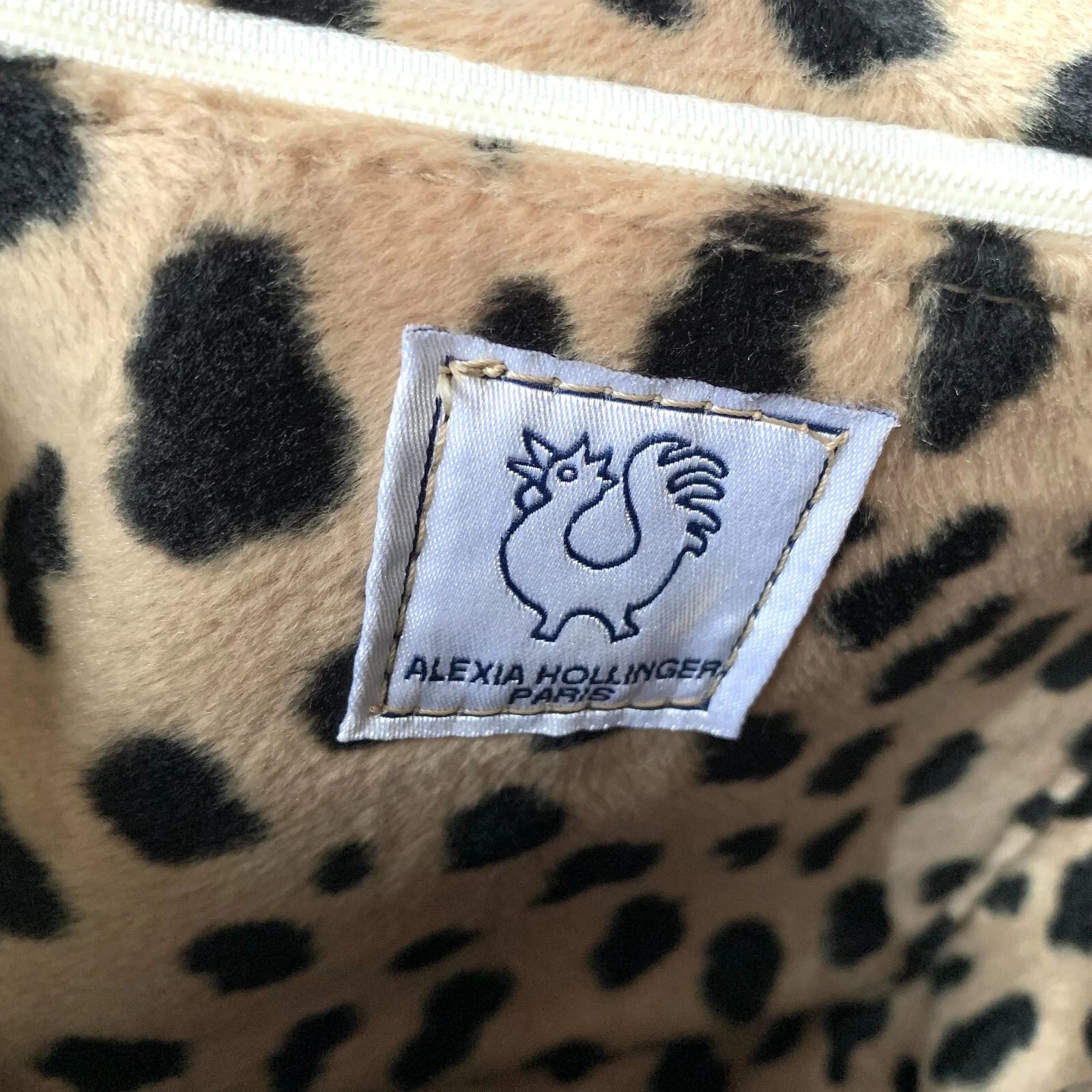Alexia Hollinger Paris Designer Tote Handbag – Leopard Print Interior, Magnetic Closure