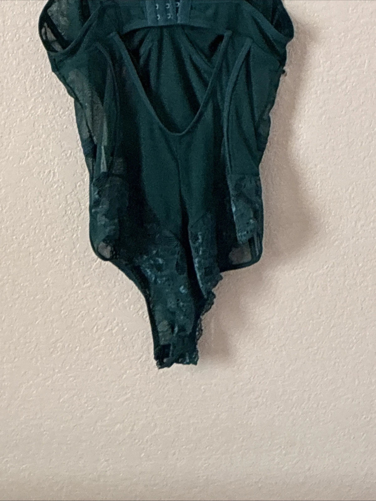 Avidlove Women's Green Lace See-Through One Piece Lingerie Bodysuit Size S NWT
