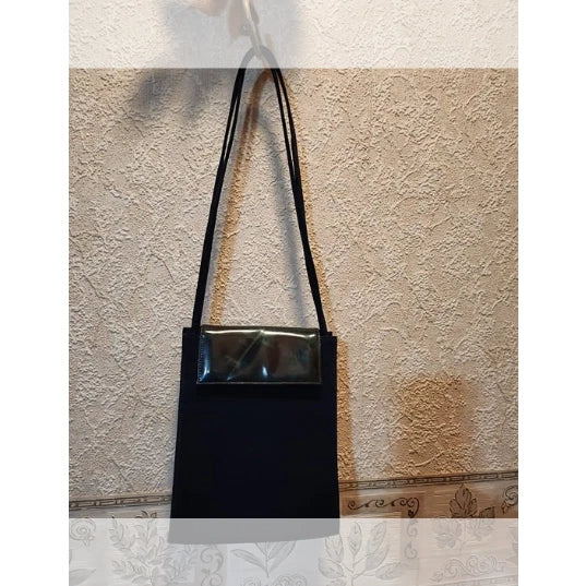 Bocci Designer Handbag with Shoulder Strap – Navy Blue Women's Purse