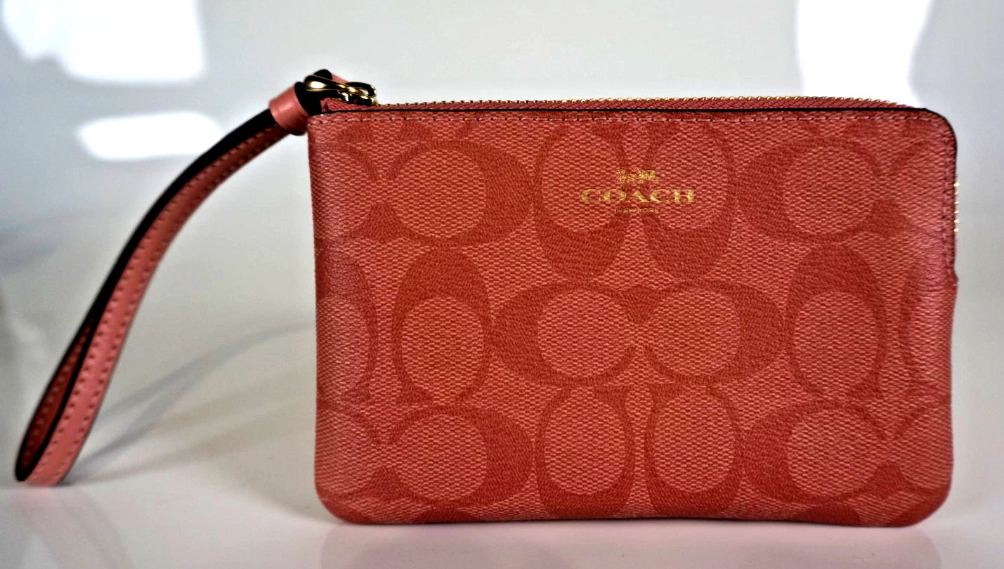 Coach Canvas Monogram Clutch Handbag – Classic Designer Wristlet Purse