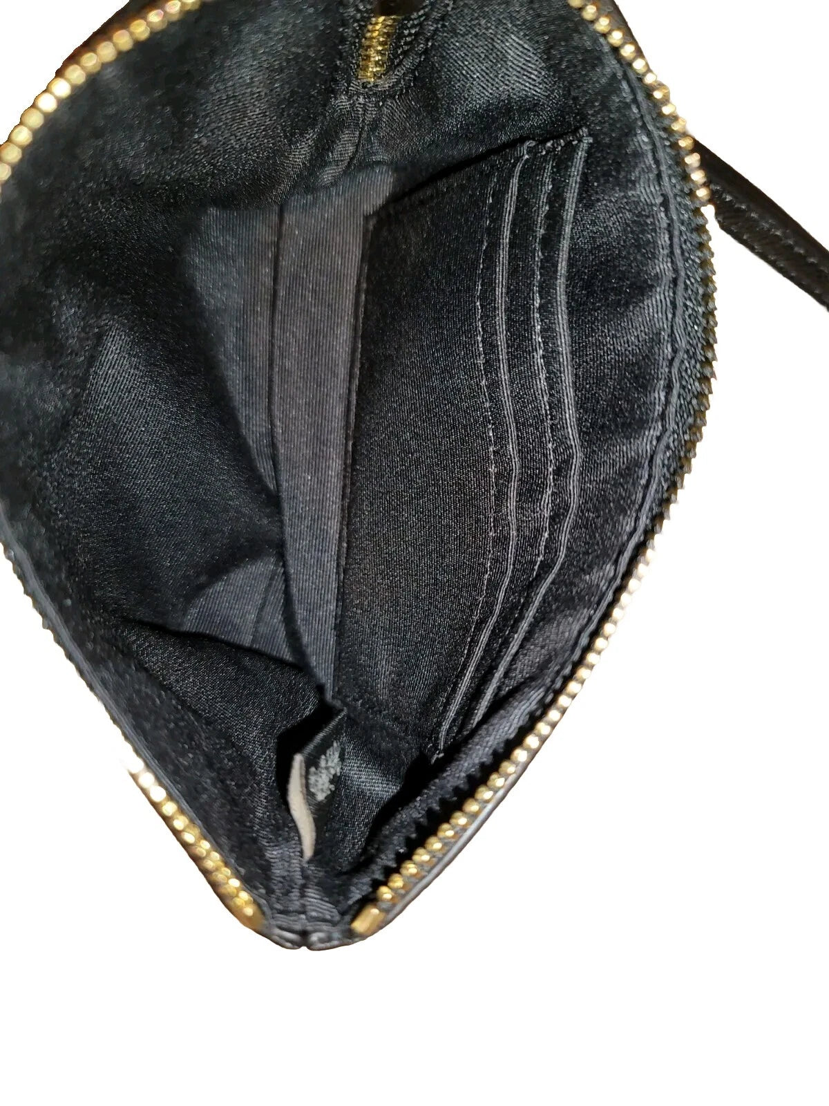 Coach Corner Zip Wristlet – Black Signature Leather Small Designer Wallet with Box