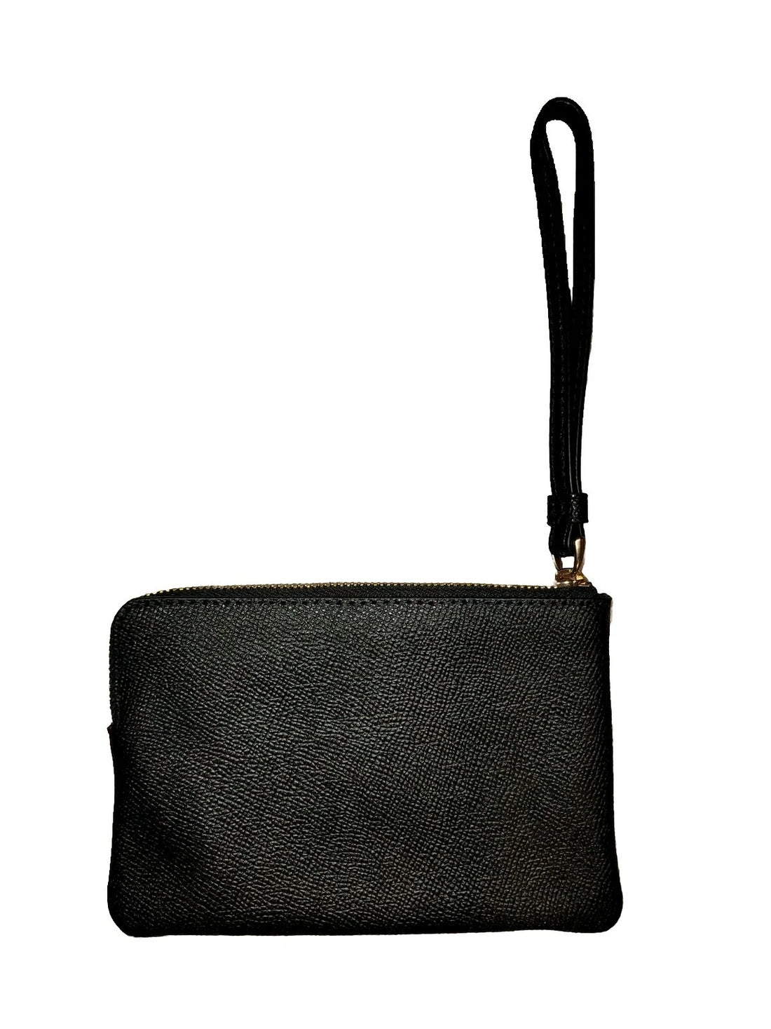 Coach Corner Zip Wristlet – Black Signature Leather Small Designer Wallet with Box