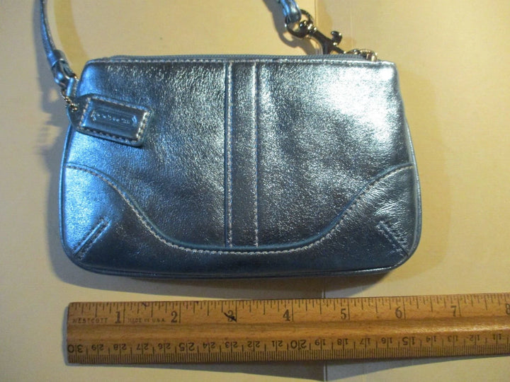 Coach Metallic Blue Wristlet Bag – Authentic Designer Clutch Wallet, New With Tags & Dust Bag