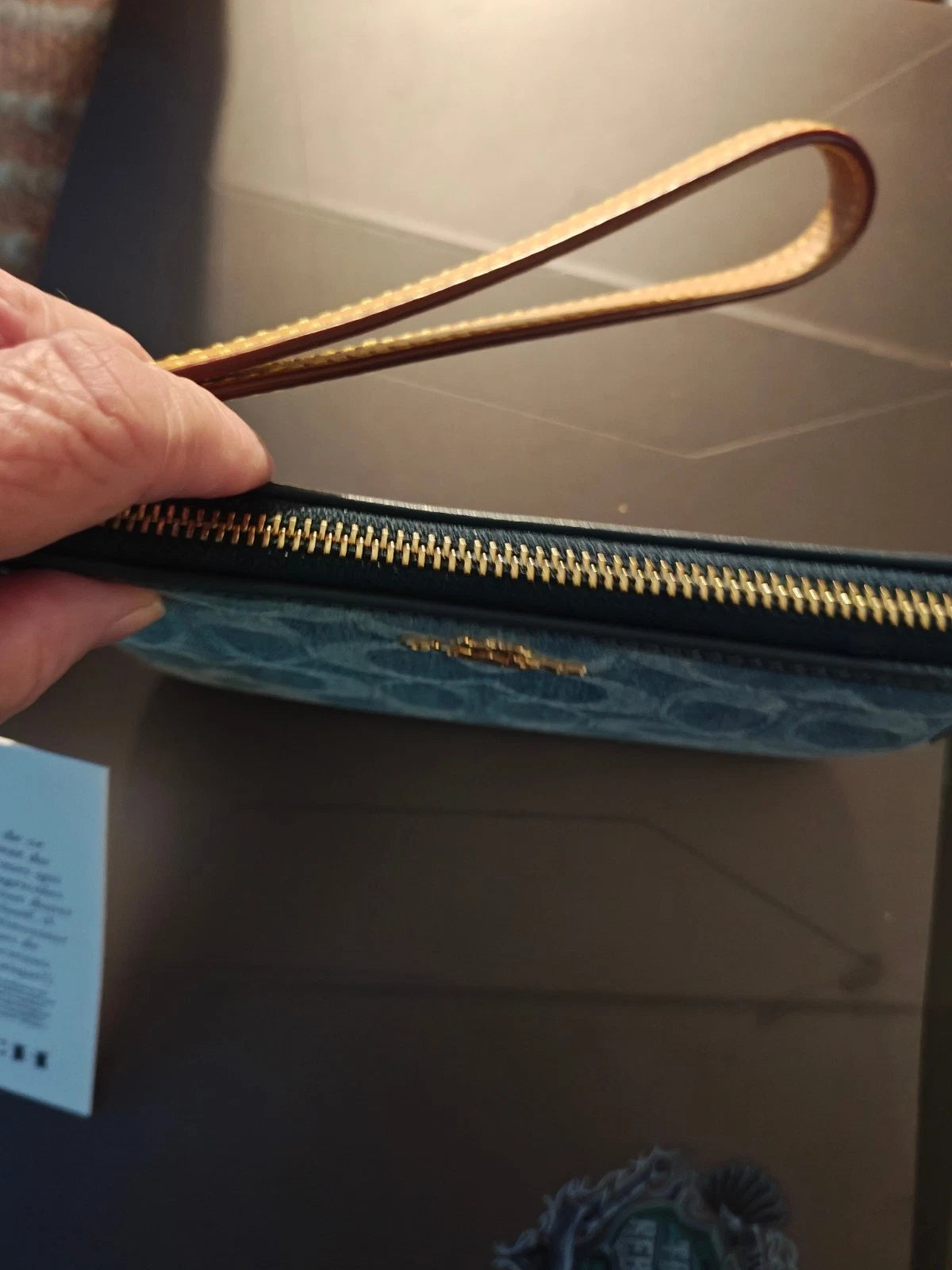 Coach Signature Denim Wristlet – Indigo Blue Authentic Designer Clutch Wallet