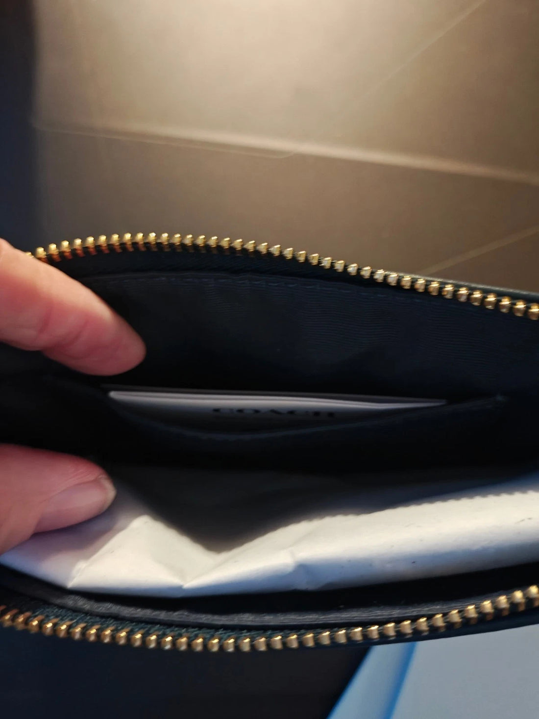 Coach Signature Denim Wristlet – Indigo Blue Authentic Designer Clutch Wallet