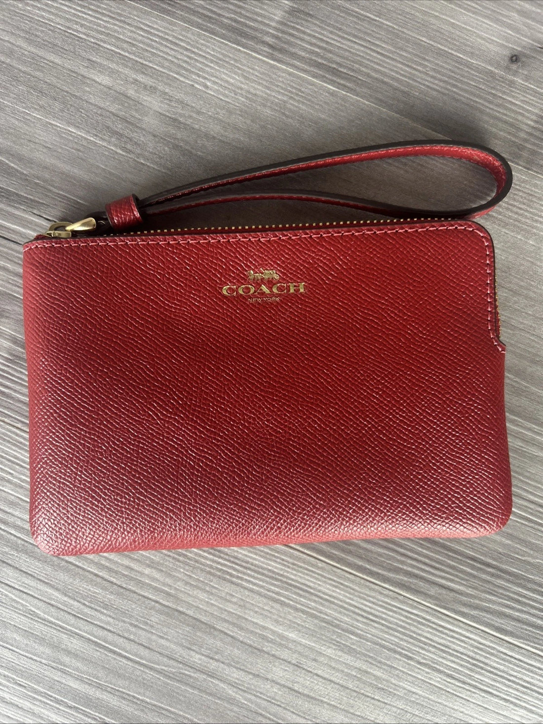 Coach Women's Wristlet Red – Authentic Designer Zip Wallet Clutch, NWT