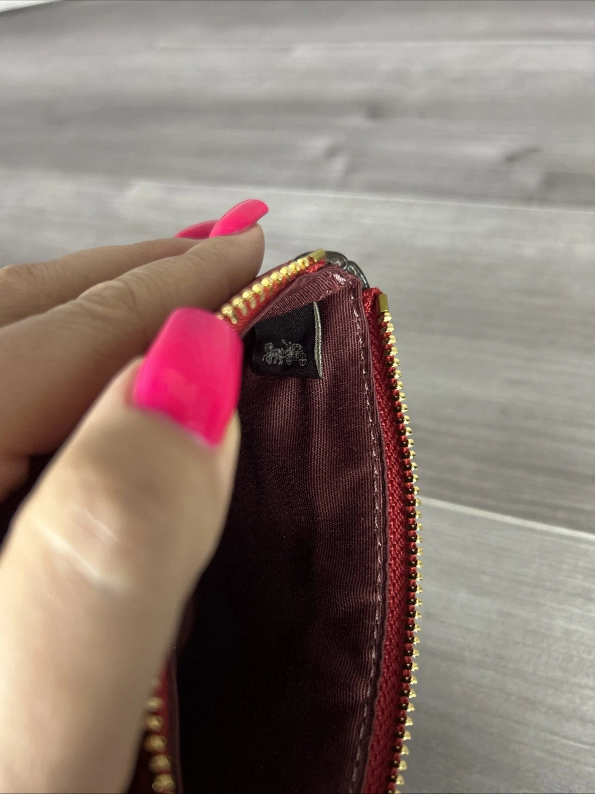 Coach Women's Wristlet Red – Authentic Designer Zip Wallet Clutch, NWT
