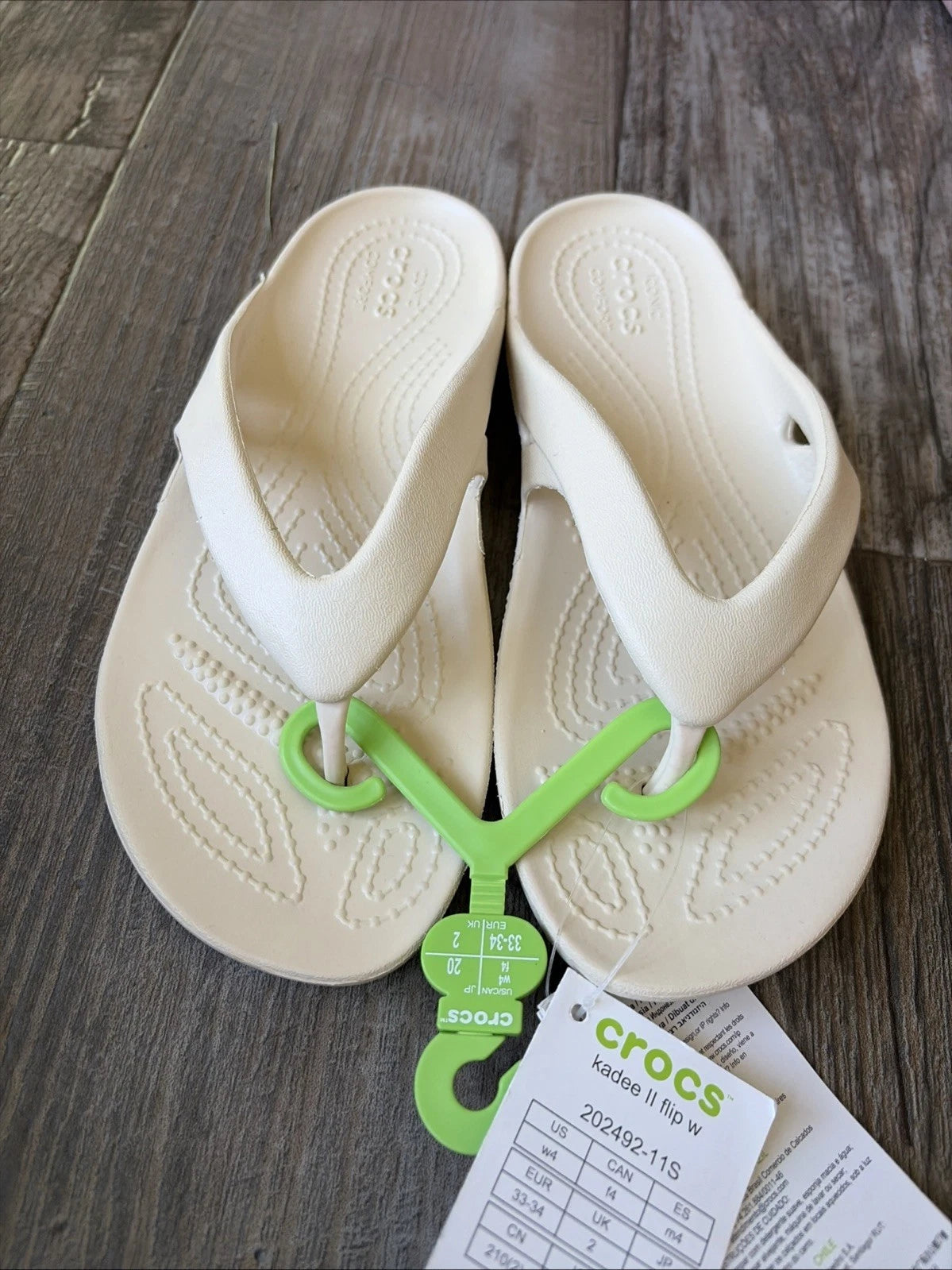 Crocs Kadee II Women's Flip Flops Beige – Casual Sandals, Size 4
