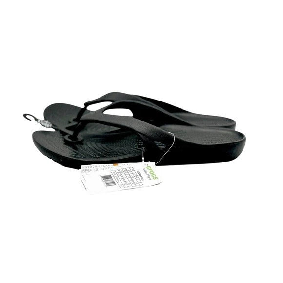 Crocs Kadee II Women's Flip Flops Black – Comfort Thong Sandals, Size 10