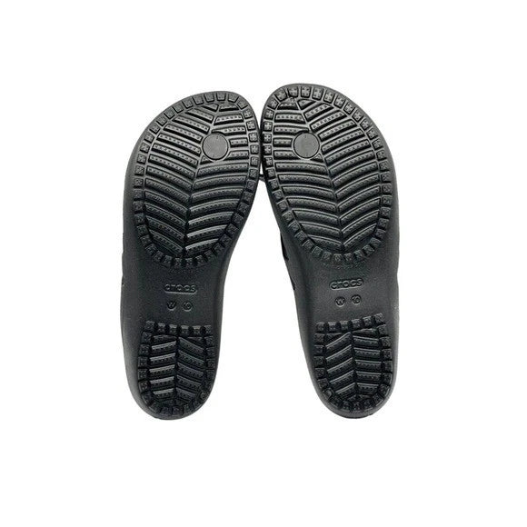 Crocs Kadee II Women's Flip Flops Black – Comfort Thong Sandals, Size 10
