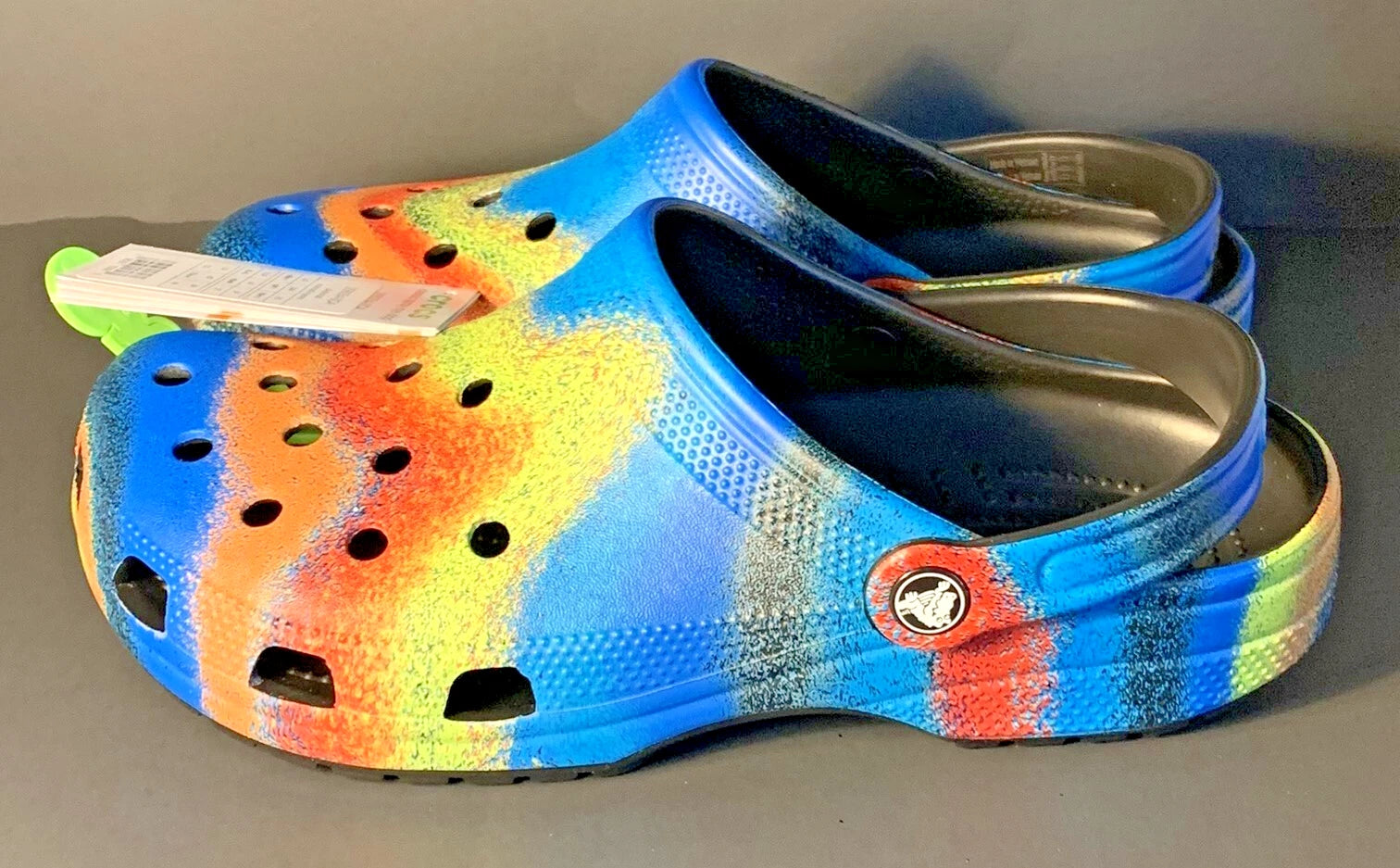 Crocs Tie-Dye Clog Unisex Rainbow – Blue Yellow Orange Red, W11/M9 NWT