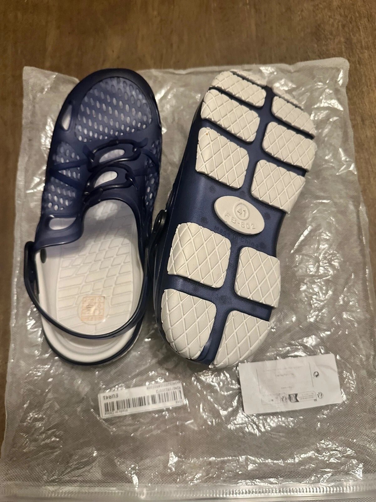 Crocs Unisex Clogs Navy White – Slip-On Casual Shoes with Heel Strap