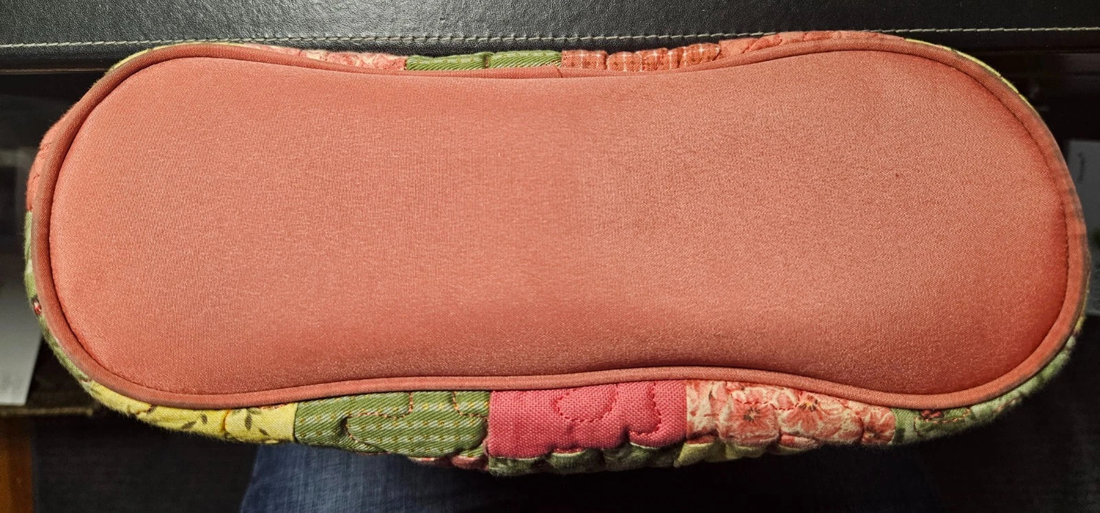 Donna Sharp Quilted Handbag – Pink & Green Floral Patchwork Design Purse, Gently Used