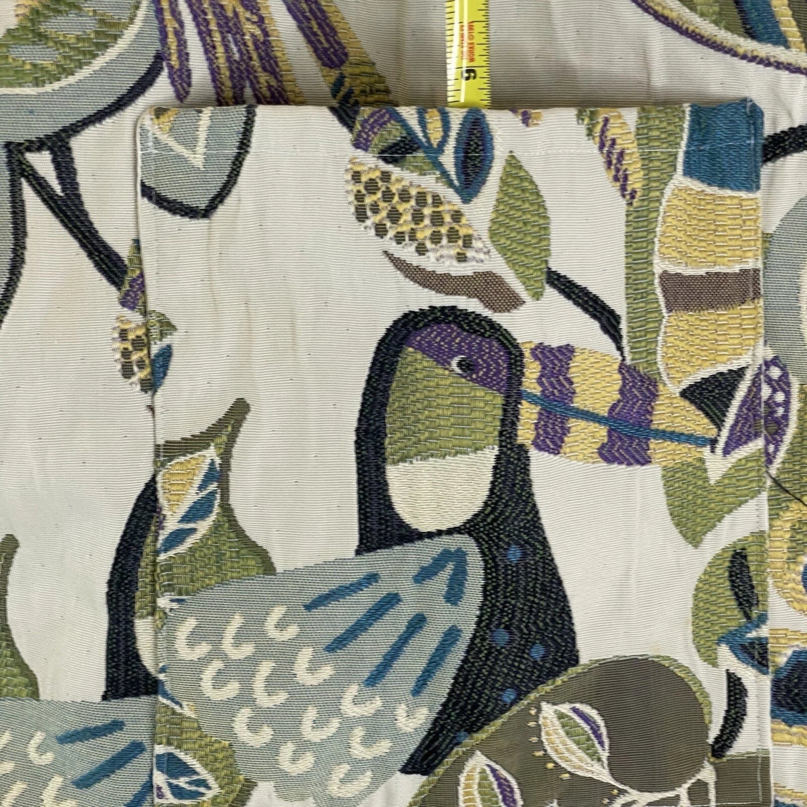 Handmade Canvas Tote Bag – Casual Double-Strap Purse with Fun Bird Peacock & Toucan Design