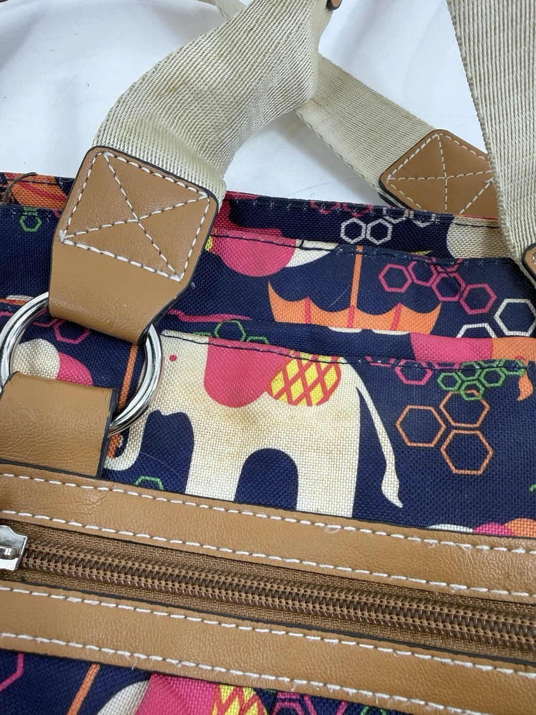 Lily Bloom Elephant Umbrella Print Multicolor Purse – Women's Designer Handbag