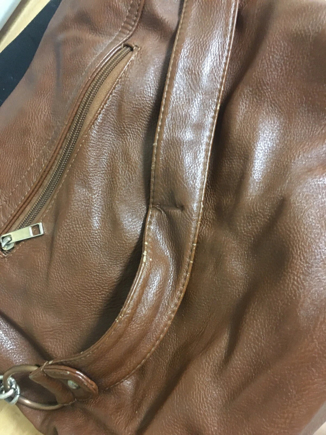 MMS Design Studio Brown Studded Faux Leather Satchel – Women's Designer Handbag Purse