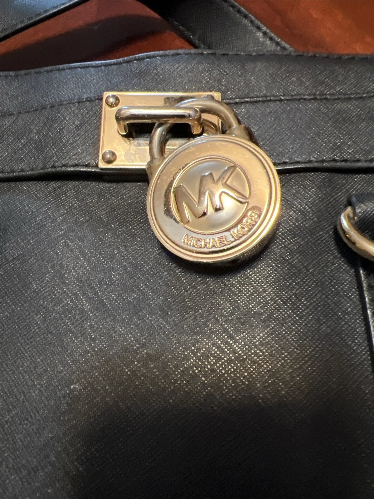 Michael Kors Hamilton Large Black Leather Satchel Handbag – Women's Shoulder Purse