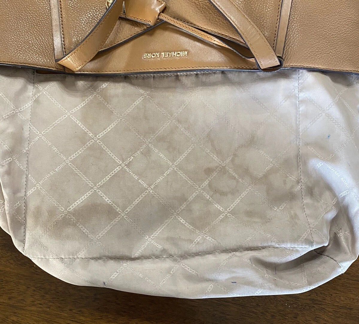 Michael Kors MK Brown Leather Tote Handbag – Designer Women's Purse
