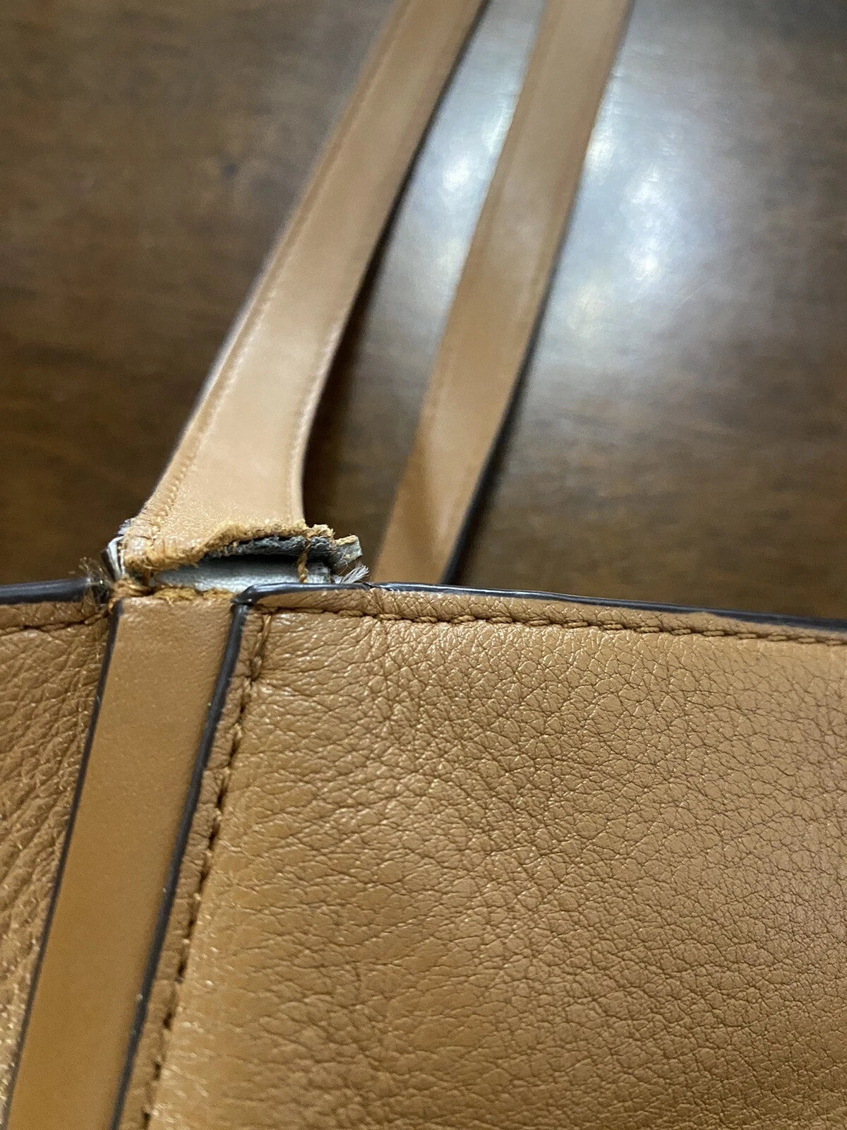 Michael Kors MK Brown Leather Tote Handbag – Designer Women's Purse