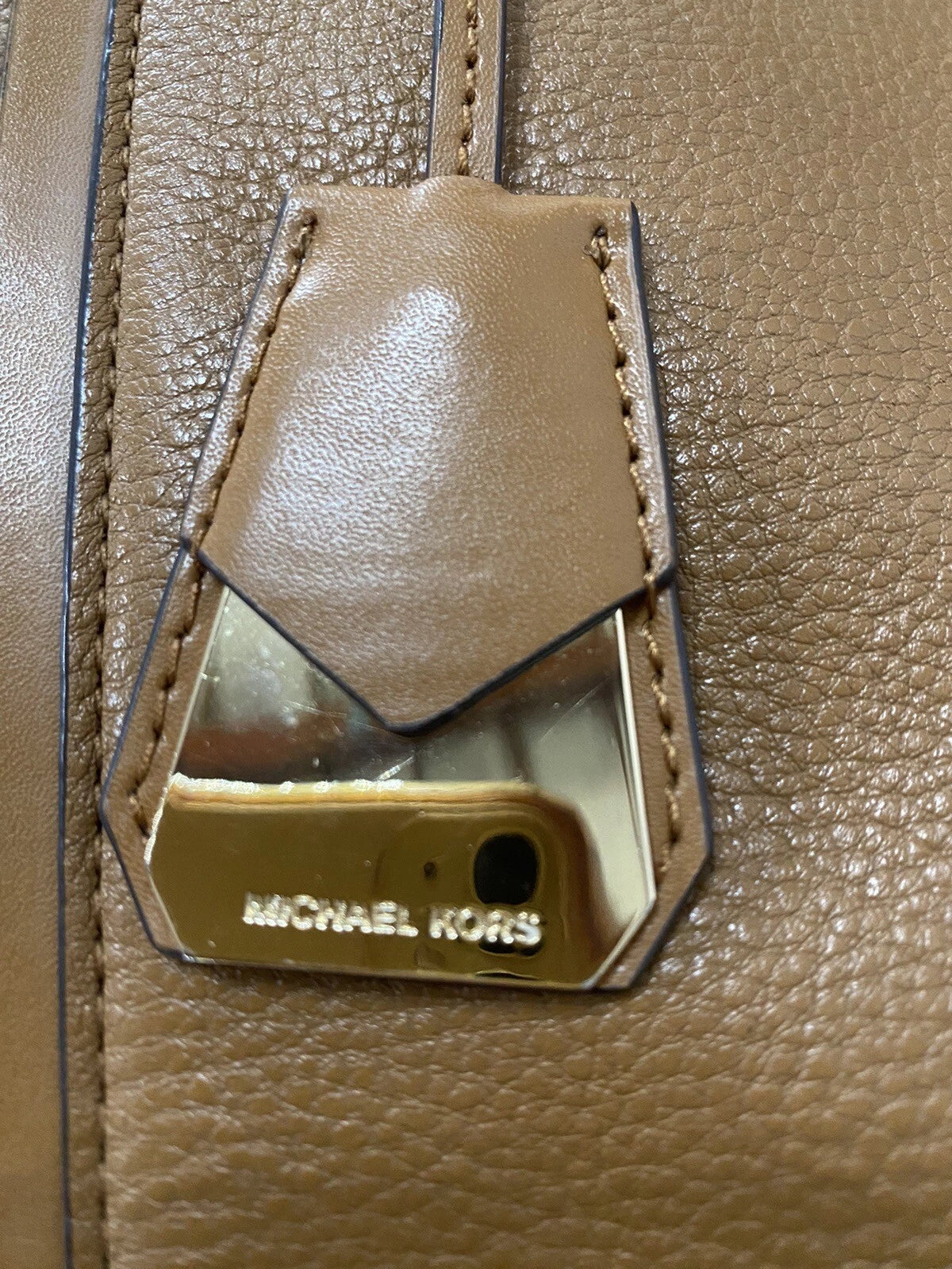 Michael Kors MK Brown Leather Tote Handbag – Designer Women's Purse
