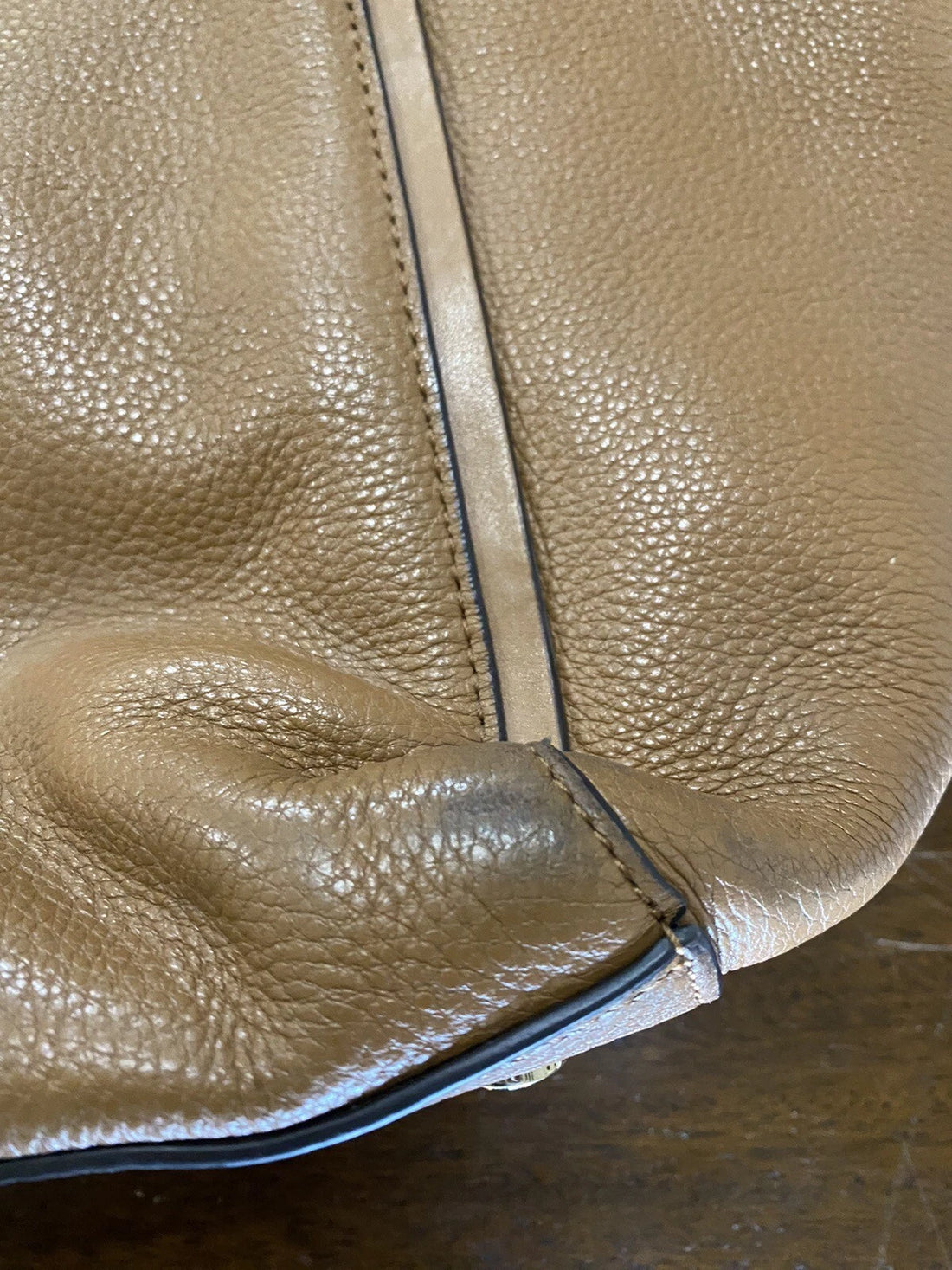 Michael Kors MK Brown Leather Tote Handbag – Designer Women's Purse