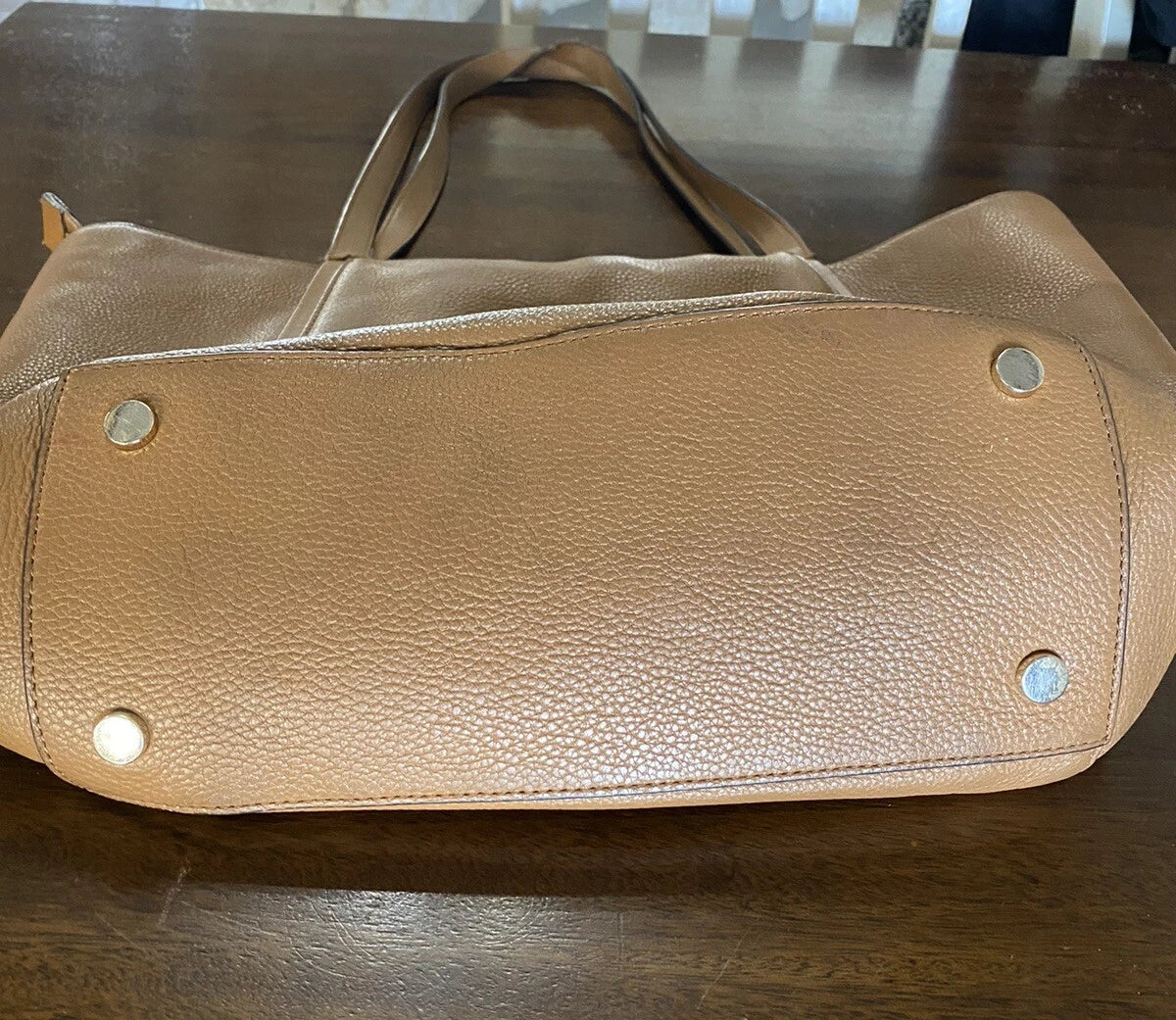 Michael Kors MK Brown Leather Tote Handbag – Designer Women's Purse