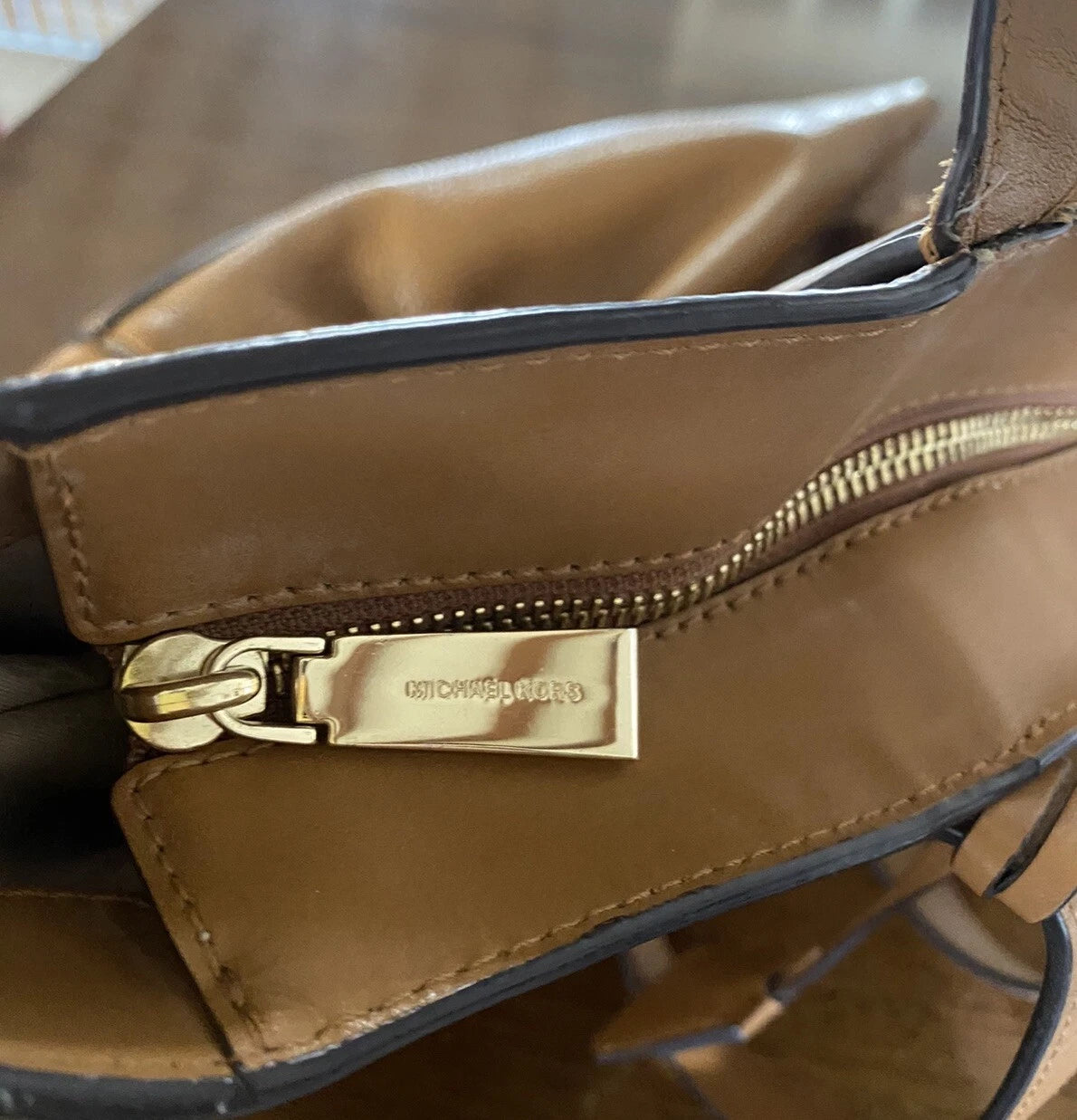 Michael Kors MK Brown Leather Tote Handbag – Designer Women's Purse