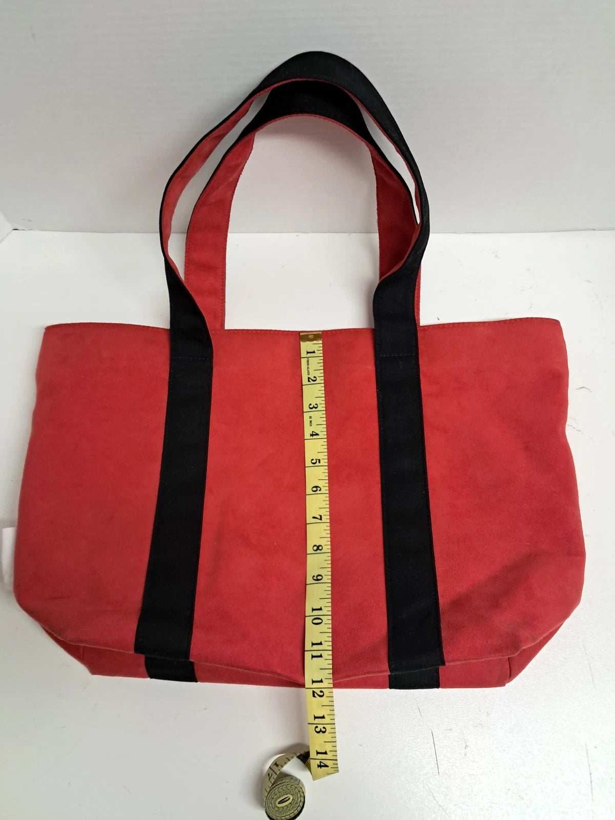 Michael Kors Red & Black Suede Effect Tote Bag – Large Designer Handbag