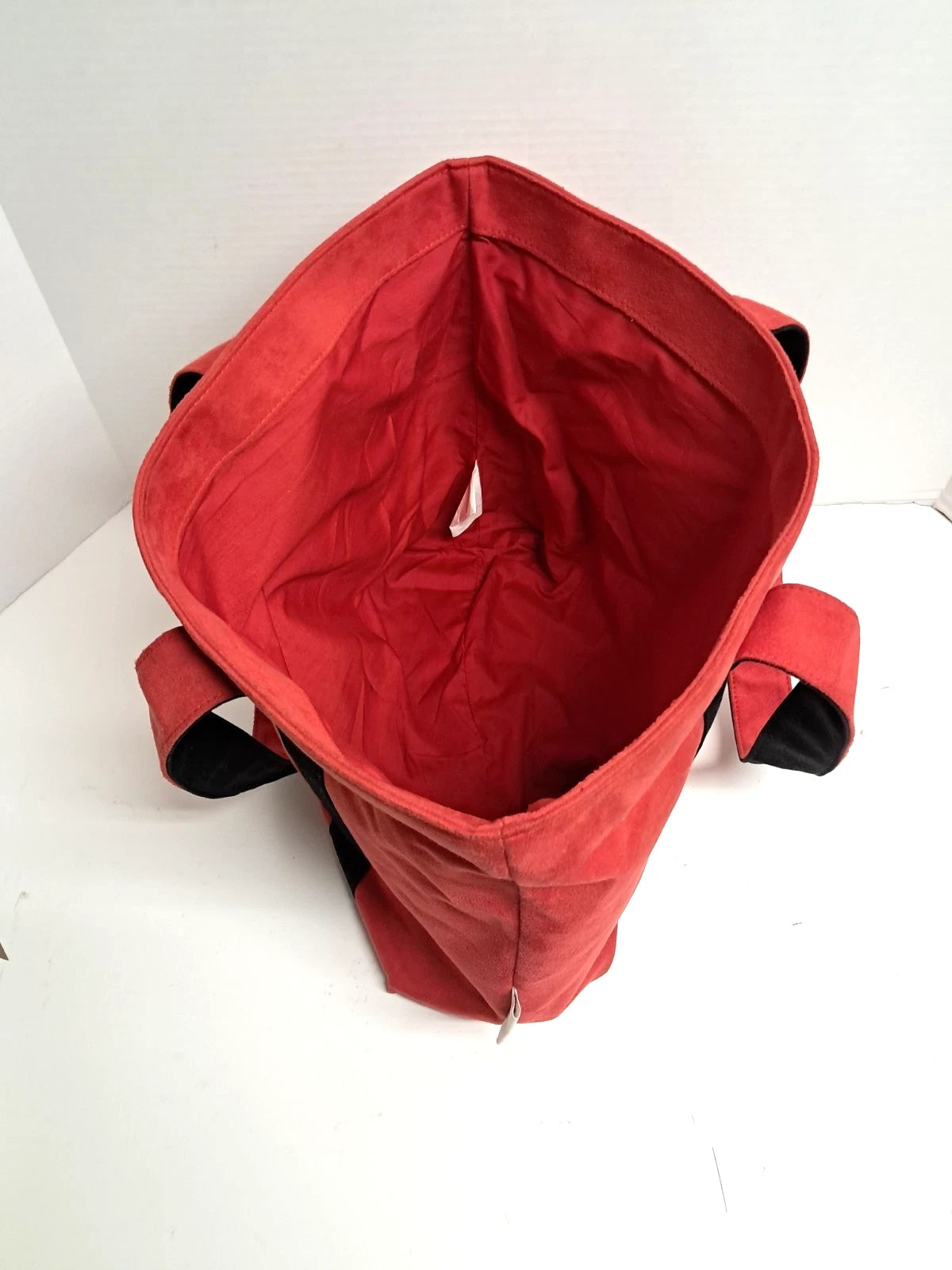 Michael Kors Red & Black Suede Effect Tote Bag – Large Designer Handbag