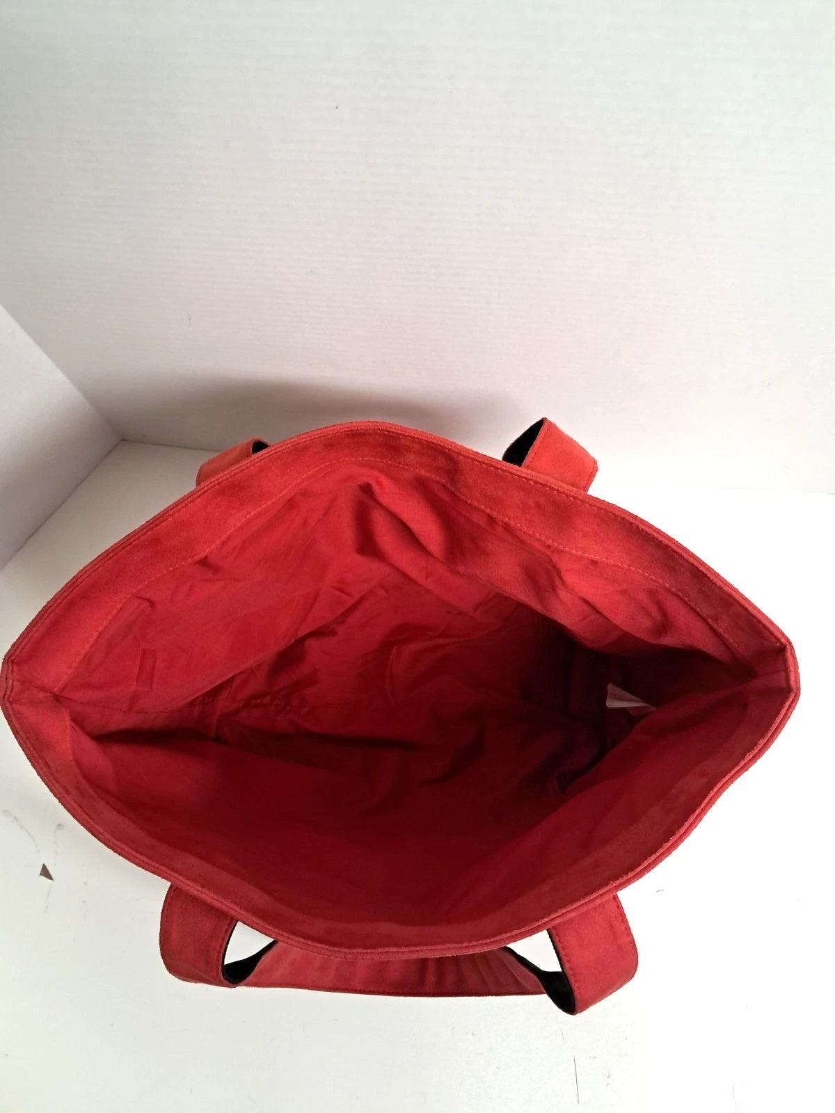 Michael Kors Red & Black Suede Effect Tote Bag – Large Designer Handbag