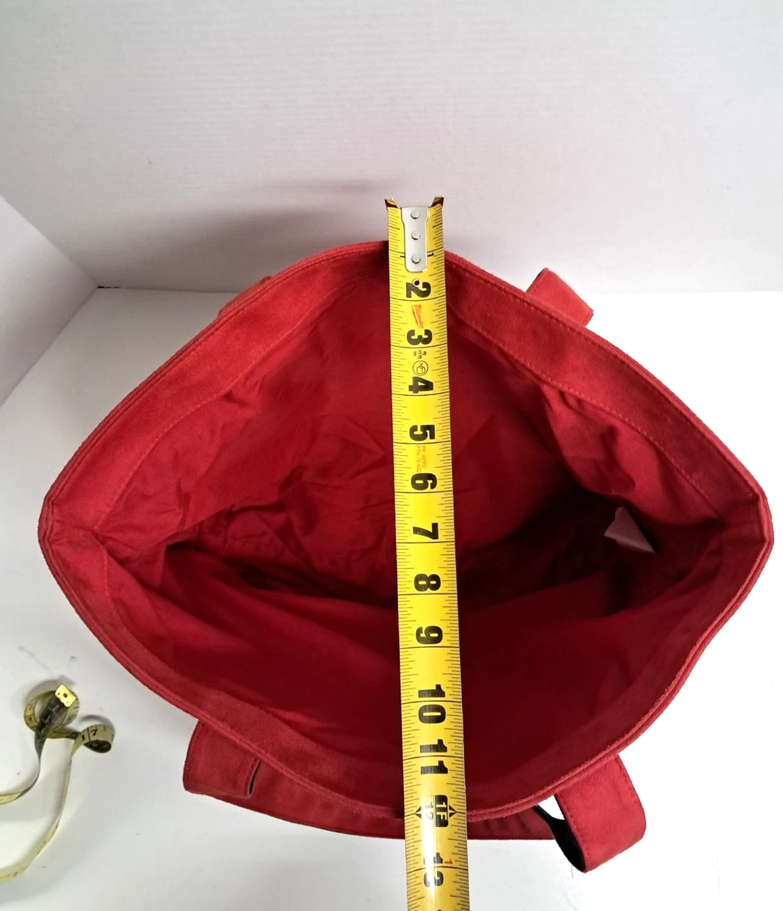 Michael Kors Red & Black Suede Effect Tote Bag – Large Designer Handbag