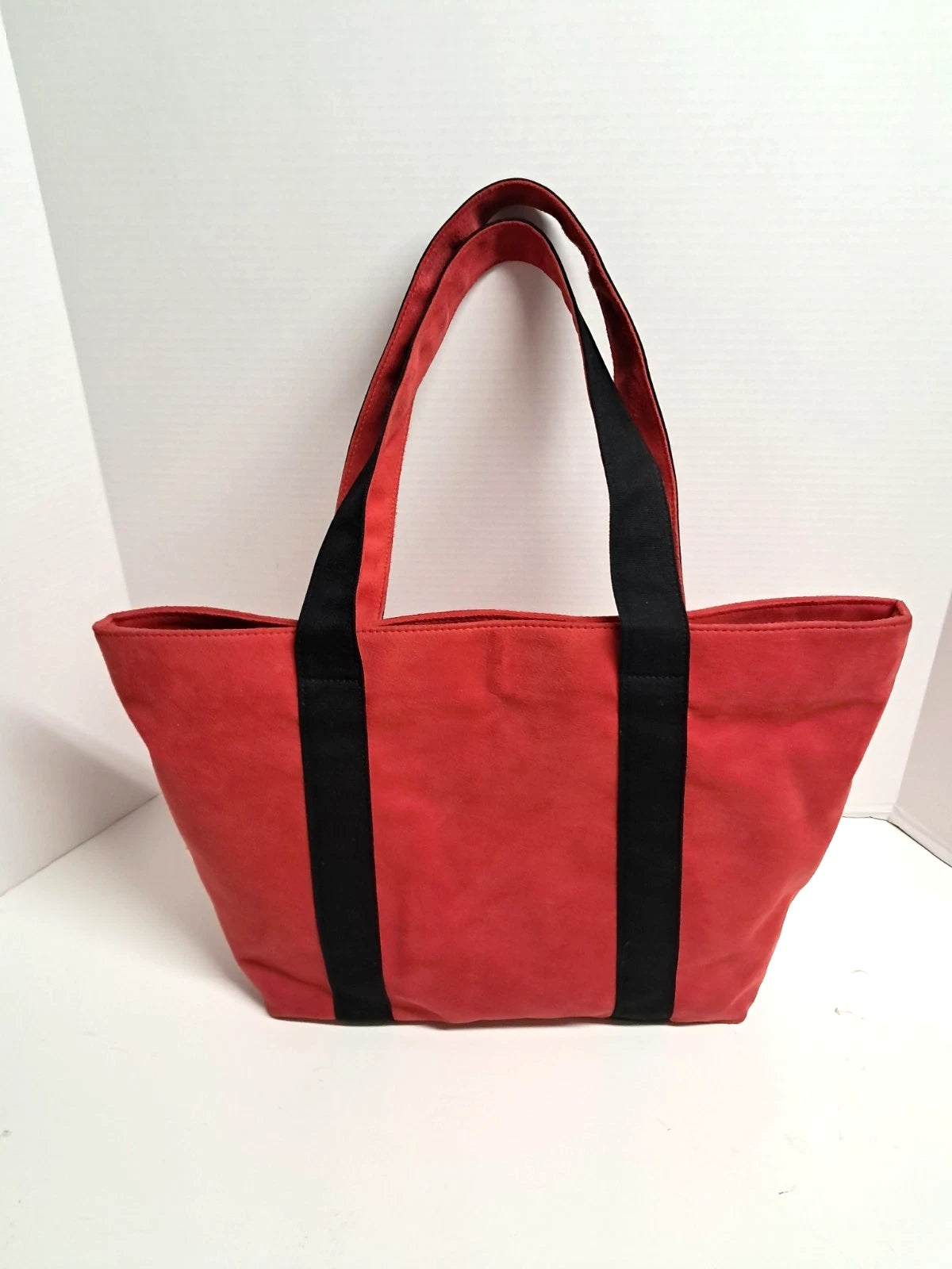 Michael Kors Red & Black Suede Effect Tote Bag – Large Designer Handbag