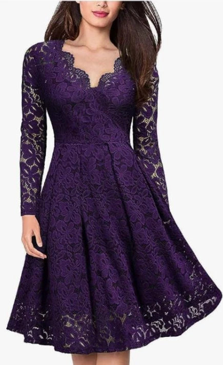 MissMay Women's Purple Floral Dress Size S