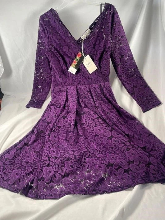 MissMay Women's Purple Floral Dress Size S