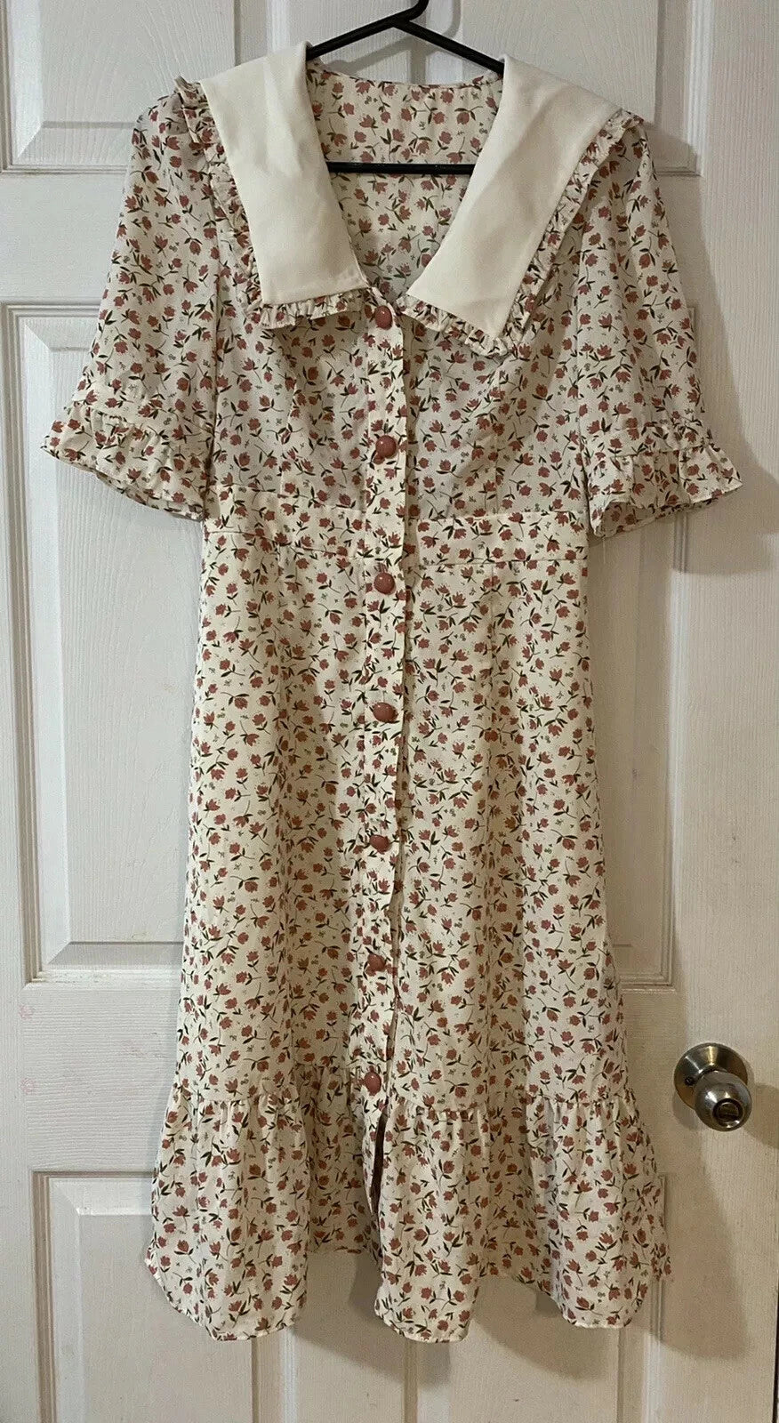 Oudifu Women's Floral Button Front Dress Size M