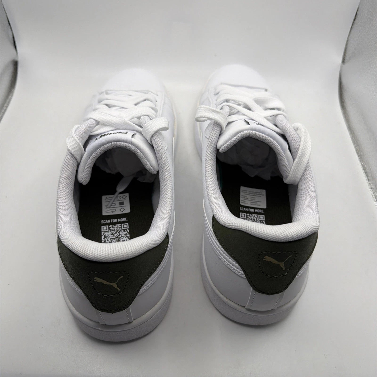 PUMA Ace Court Men's Sneakers White Green SoftFoam+ Size 11