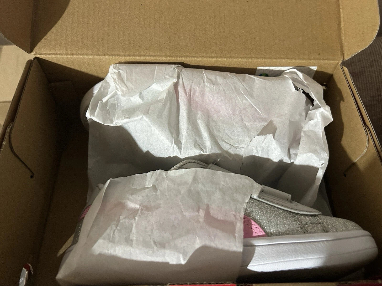 PUMA Smash 3.0 Glitz Glam Kids' Sneakers Silver Glitter Pink – Velcro Shoes