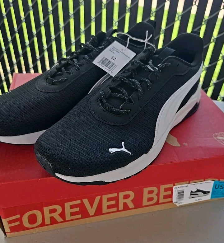 PUMA Zip C Men's Sneakers Black – Casual Low Top Shoes, Size 12