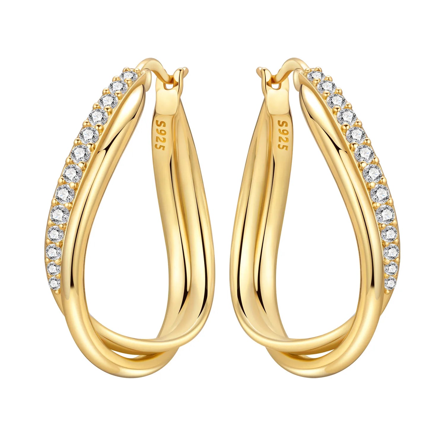 925 Sterling Silver Exquisite Multi-layer Ear Ring Jewelry Versatile Hoop Earrings For Women Jewelry Fine Birthday Party Gift