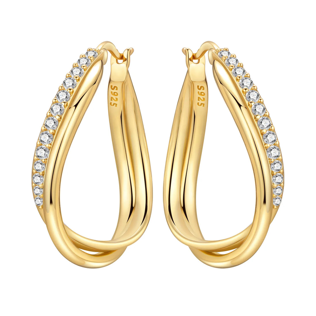 925 Sterling Silver Exquisite Multi-layer Ear Ring Jewelry Versatile Hoop Earrings For Women Jewelry Fine Birthday Party Gift