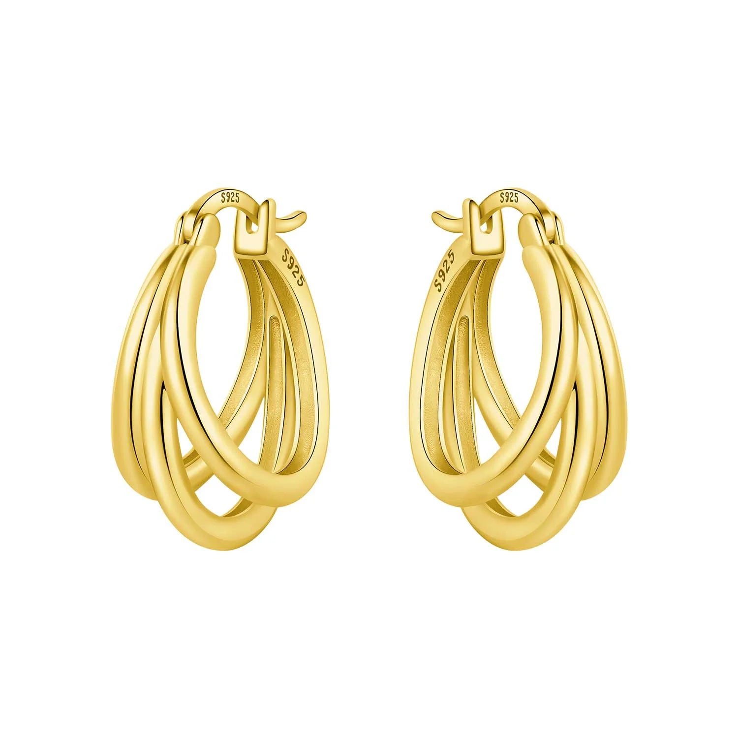 925 Sterling Silver Exquisite Multi-layer Ear Ring Jewelry Versatile Hoop Earrings For Women Jewelry Fine Birthday Party Gift