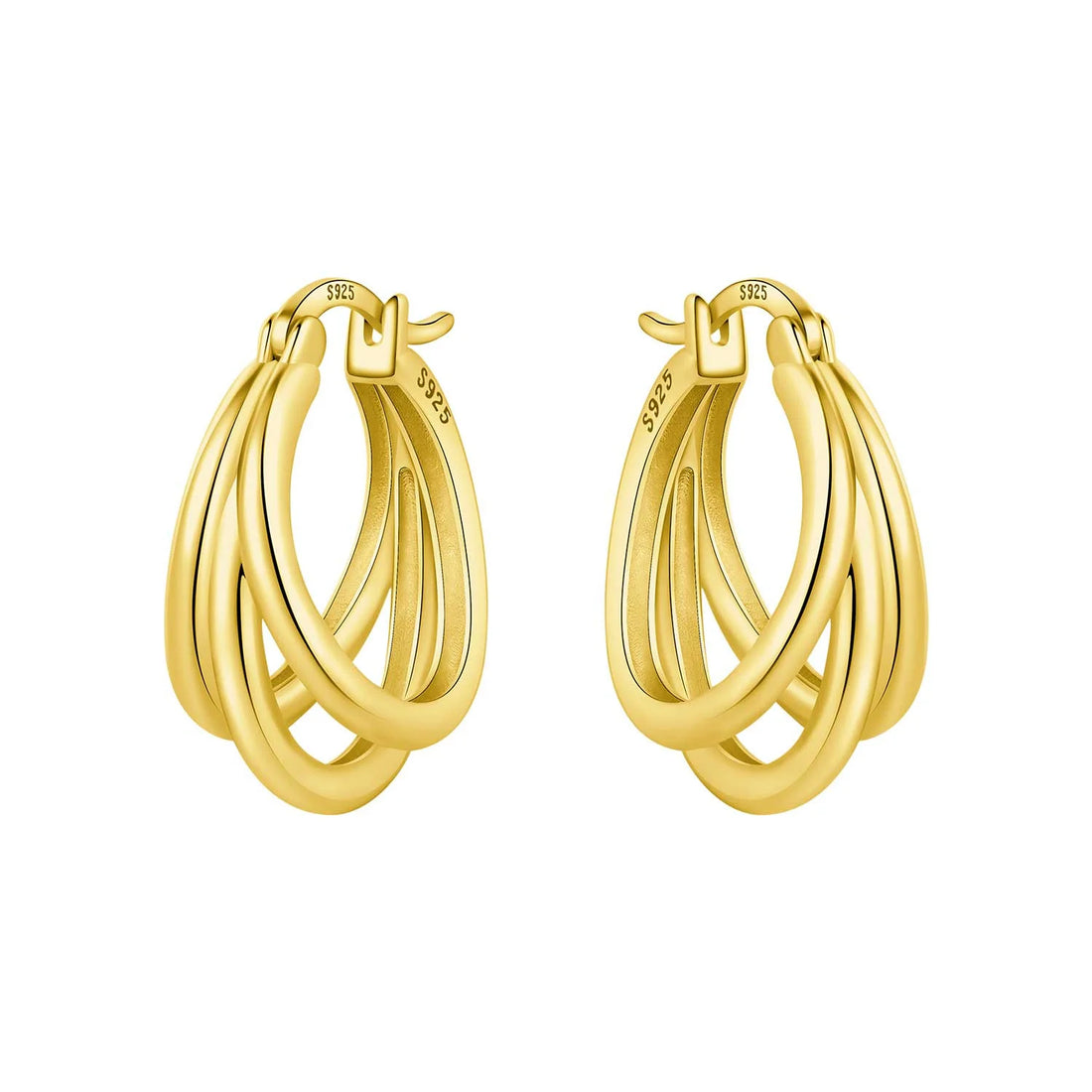 925 Sterling Silver Exquisite Multi-layer Ear Ring Jewelry Versatile Hoop Earrings For Women Jewelry Fine Birthday Party Gift
