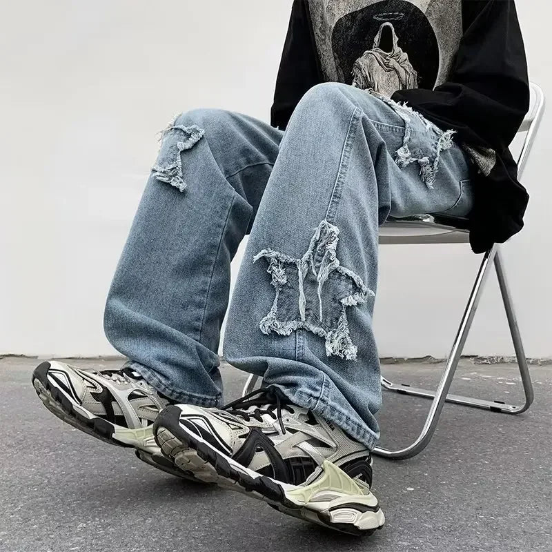 Four-Season Washed Vintage Loose Straight Leg Jeans, Y2K Street Style Denim Jeans, Perfect Gift for Husband and Boyfriend
