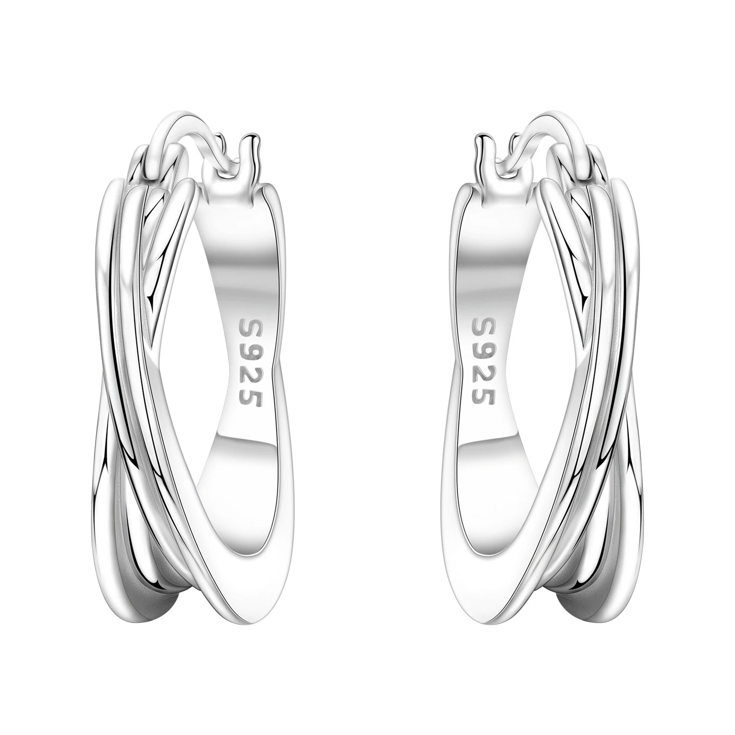 925 Sterling Silver Exquisite Multi-layer Ear Ring Jewelry Versatile Hoop Earrings For Women Jewelry Fine Birthday Party Gift