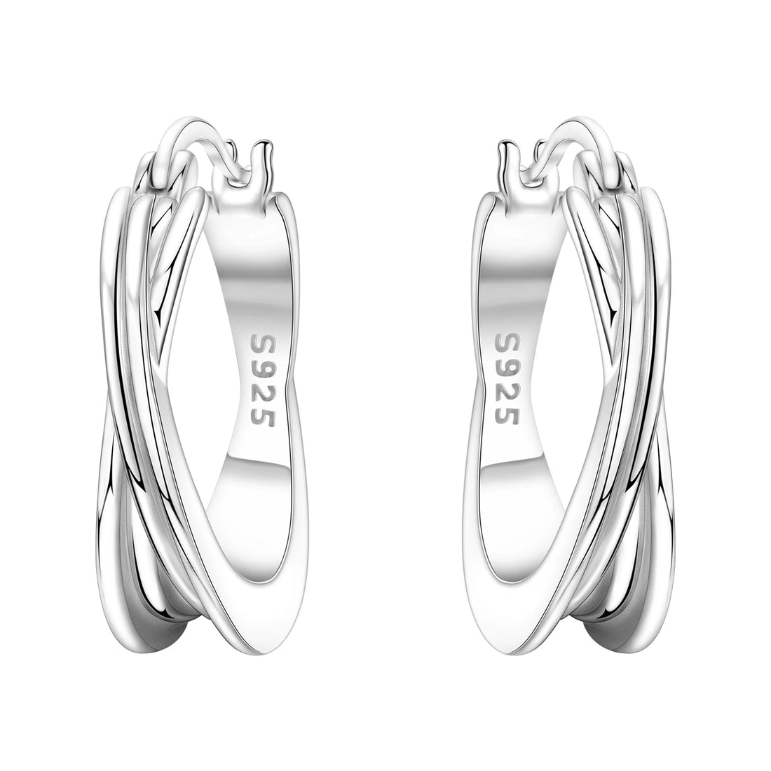 925 Sterling Silver Exquisite Multi-layer Ear Ring Jewelry Versatile Hoop Earrings For Women Jewelry Fine Birthday Party Gift