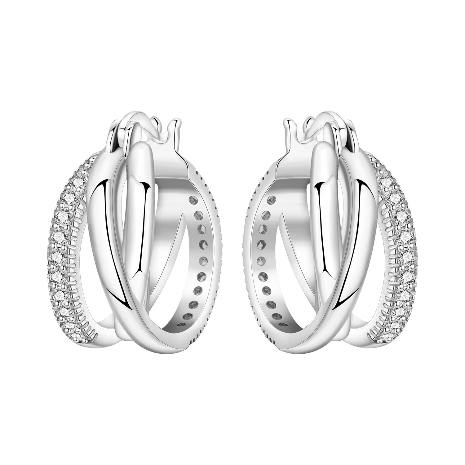 925 Sterling Silver Exquisite Multi-layer Ear Ring Jewelry Versatile Hoop Earrings For Women Jewelry Fine Birthday Party Gift