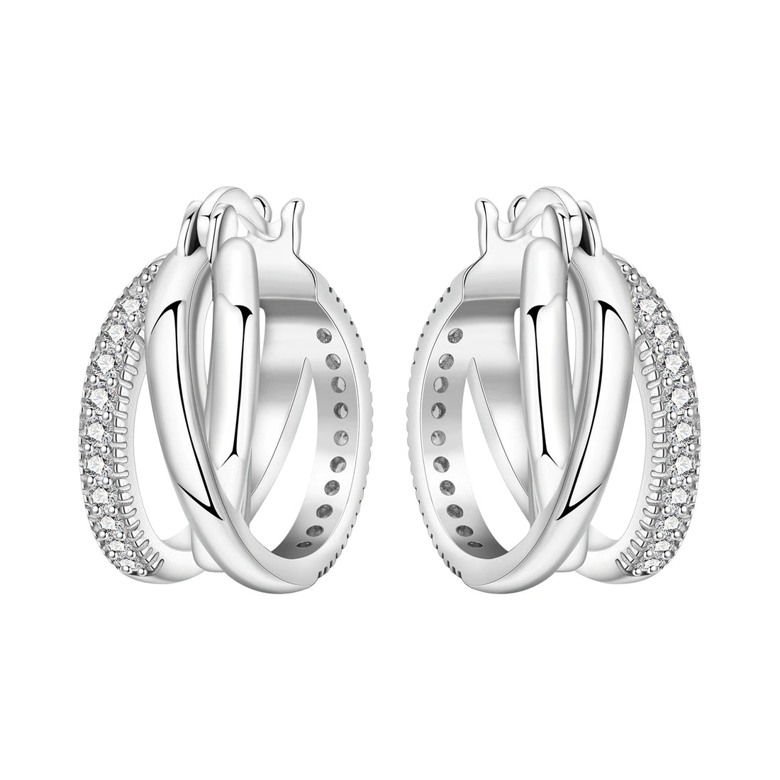 925 Sterling Silver Exquisite Multi-layer Ear Ring Jewelry Versatile Hoop Earrings For Women Jewelry Fine Birthday Party Gift