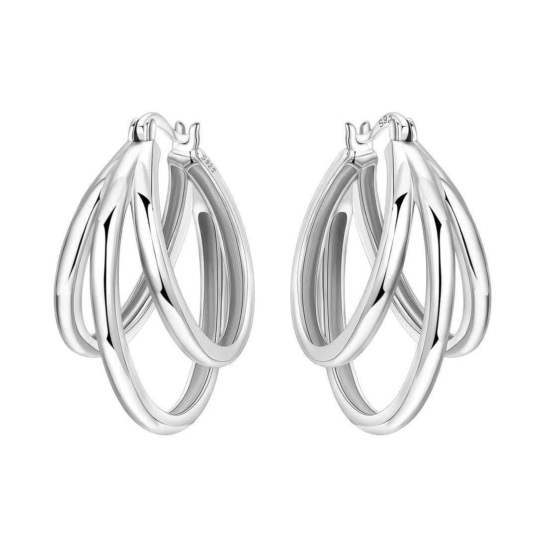 925 Sterling Silver Exquisite Multi-layer Ear Ring Jewelry Versatile Hoop Earrings For Women Jewelry Fine Birthday Party Gift