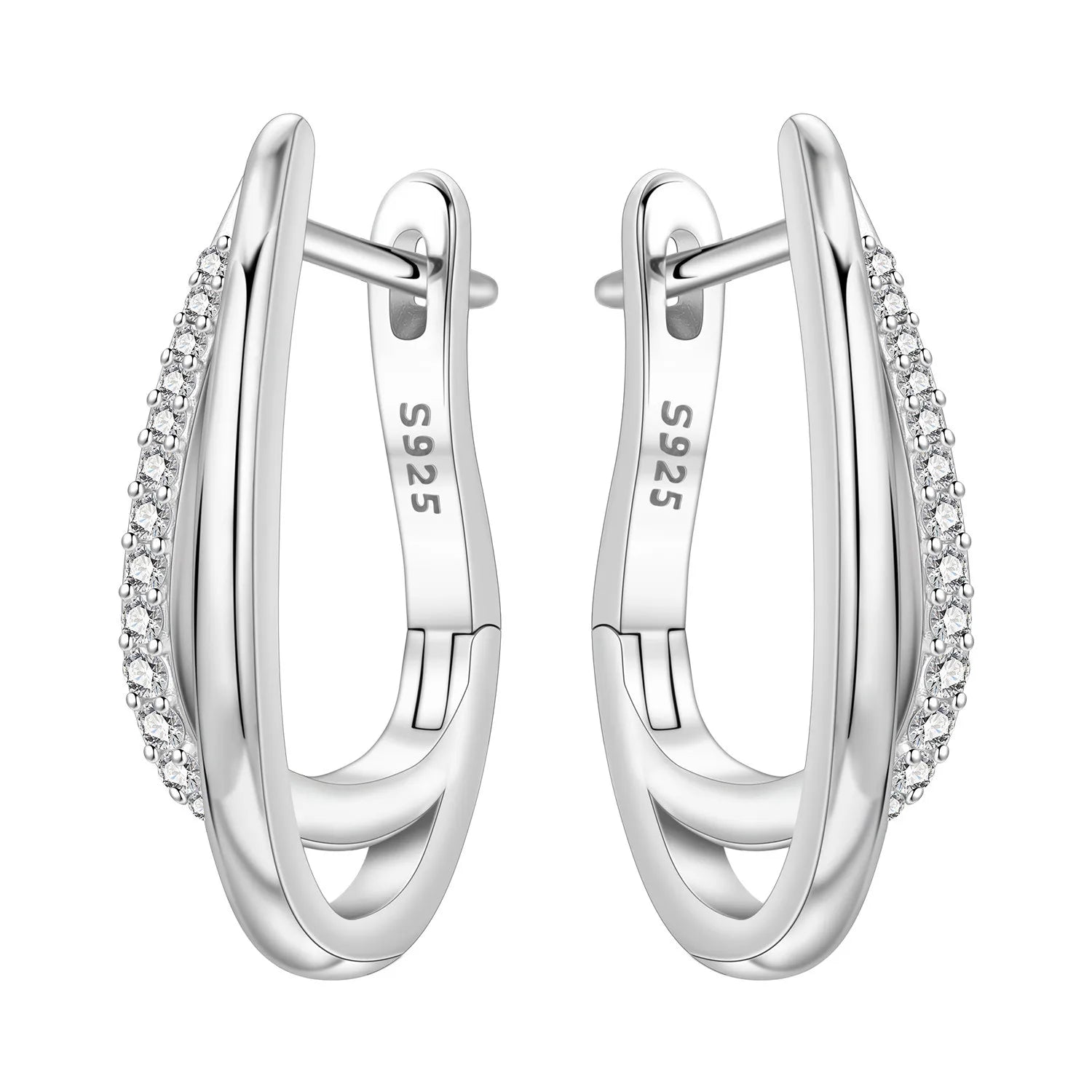 925 Sterling Silver Exquisite Multi-layer Ear Ring Jewelry Versatile Hoop Earrings For Women Jewelry Fine Birthday Party Gift